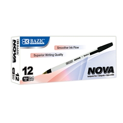 BAZIC Nova Black Color Stick Pen (12/Box)  Case Pack 144