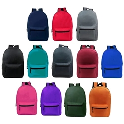 Wholesale 15 inch Backpack 12 Colors Case Pack 24