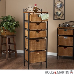 Argyle Iron/Wicker Five-Drawer Unit