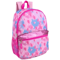 17 Inch Backpack Heart Print