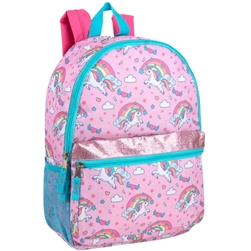 17 Inch Backpack Unicorn Print