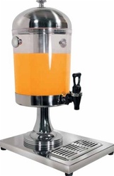 Stainless 7.5-Qt Juice Dispenser With Ice Chamber/Drip Tray