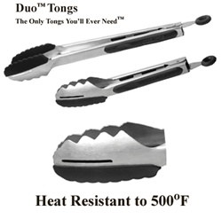 2 Piece Duo Tongs Set / 9" & 12" Kitchen Tongs